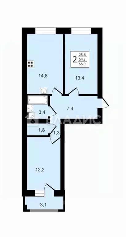 2-к кв. Владимирская область, Суздаль Советская ул., 61 (54.3 м) - Фото 2