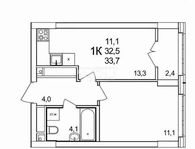 1-к кв. Нижегородская область, Нижний Новгород д. Анкудиновка, КМ ... - Фото 0
