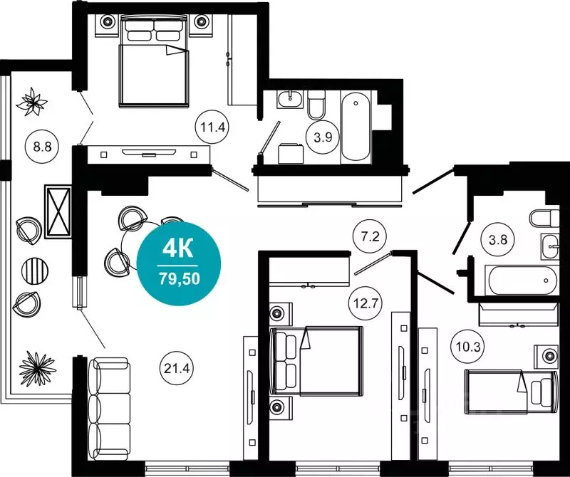 4-к кв. Краснодарский край, Сочи Адлер жилрайон, Курортный Городок ... - Фото 1