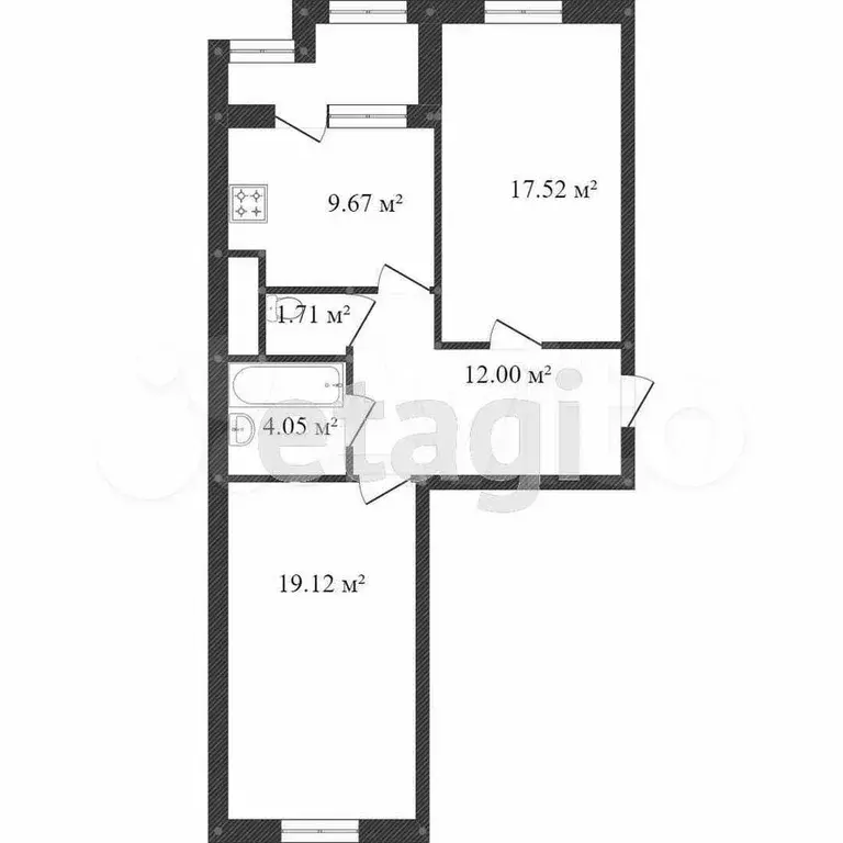 2-к. квартира, 65 м, 8/15 эт. - Фото 0