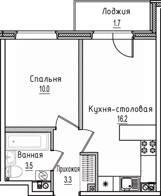 1-к кв. Новгородская область, Старая Русса ул. Чапаева, 2 (34.7 м) - Фото 1