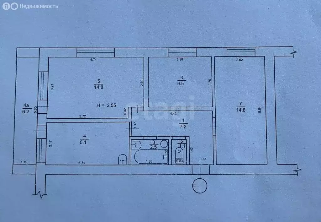 3-комнатная квартира: Раздольное, Красноперекопское шоссе, 17 (57.8 м) - Фото 1