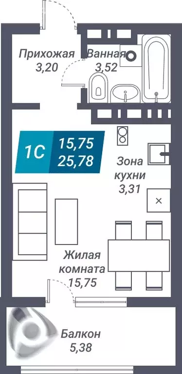 1-комнатная квартира: Новосибирск, улица Королёва, 17А (46.5 м) - Фото 0