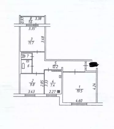 3-к кв. Татарстан, Нижнекамск просп. Шинников, 56 (64.4 м) - Фото 2
