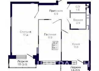 2-к. квартира, 51 м, 19/24 эт. - Фото 0