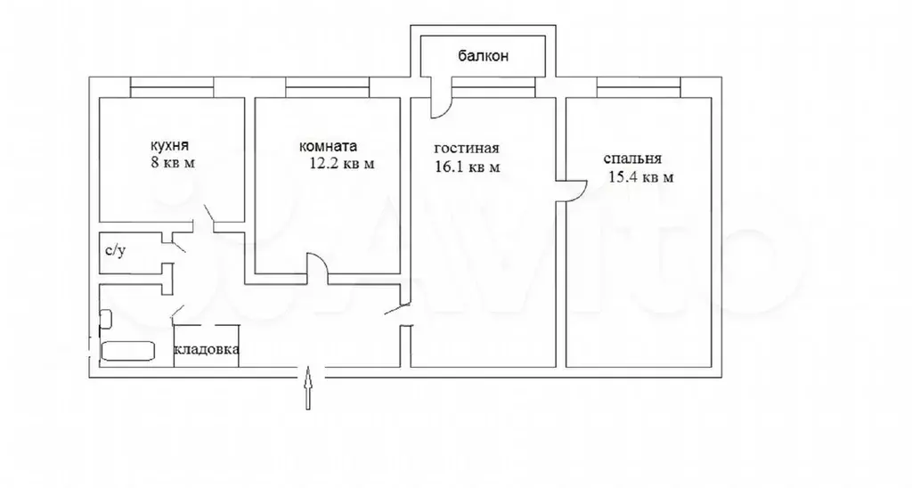 3-к. квартира, 65 м, 4/8 эт. - Фото 0