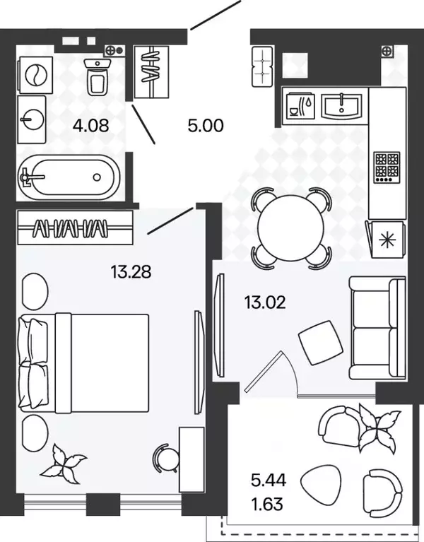 1-к кв. Калининградская область, Гурьевский муниципальный округ, пос. ... - Фото 1