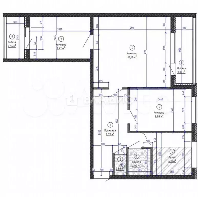 3-к. квартира, 58 м, 6/9 эт. - Фото 0