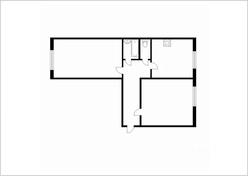 2-к кв. Кемеровская область, Мыски пос. Ключевой, 4-й кв-л, 16 (52.8 ... - Фото 2