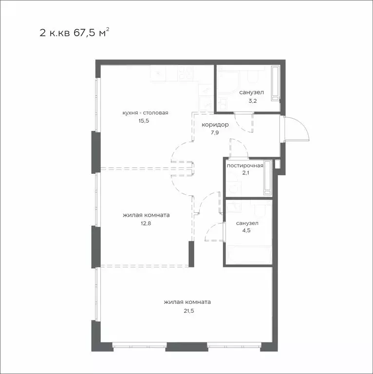 2-комнатная квартира: Пенза, улица Богданова, 39 (67.5 м) - Фото 0