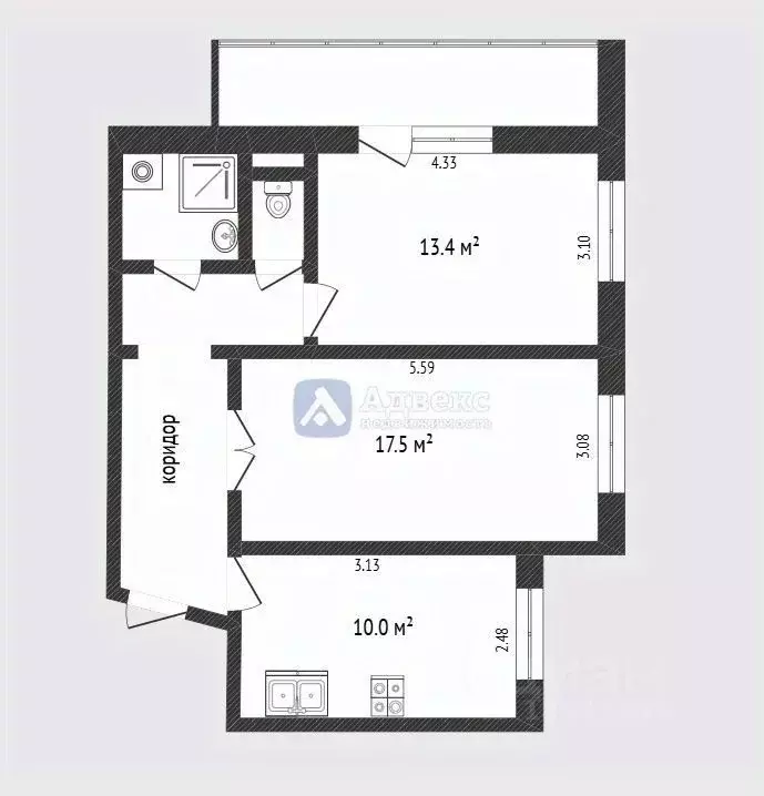 2-к кв. Тюменская область, Тюмень ул. Елизарова, 49 (53.5 м) - Фото 1