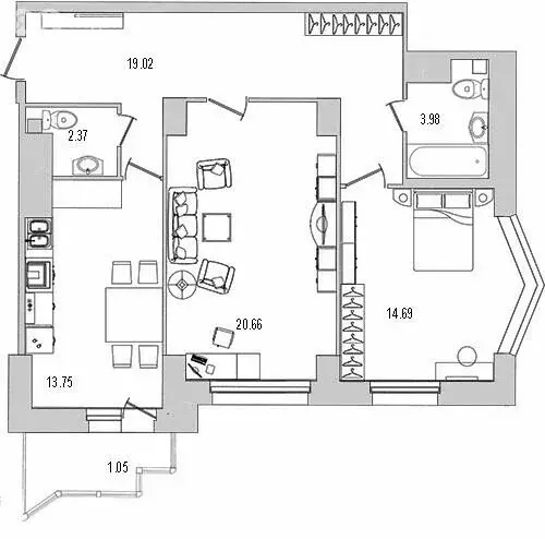 2-комнатная квартира: Санкт-Петербург, улица Руднева, 18 (76.3 м) - Фото 0