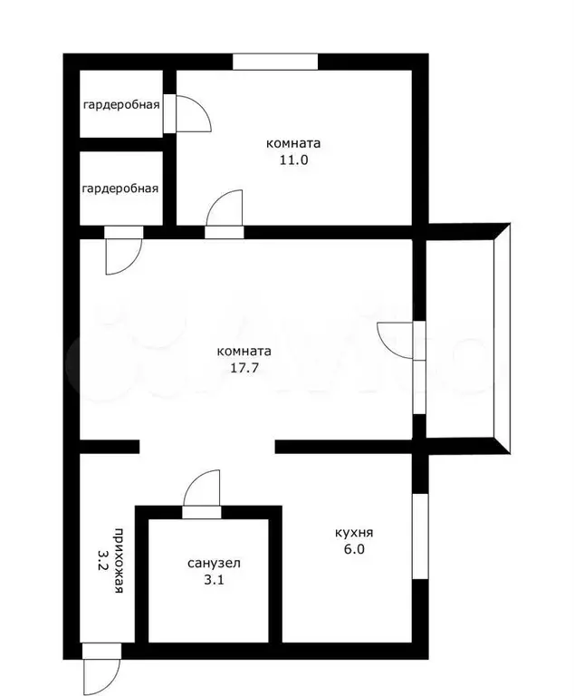 2-к. квартира, 44 м, 3/4 эт. - Фото 0