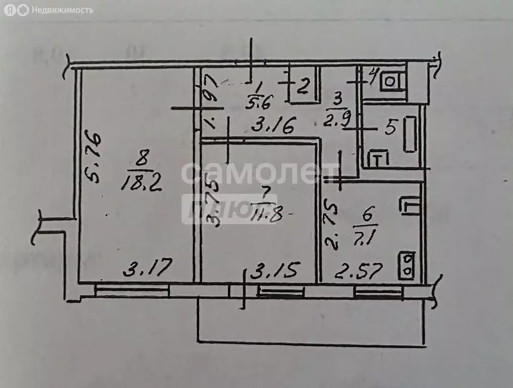2-комнатная квартира: Липецк, улица Я.А. Берзина, 4 (49.8 м) - Фото 1