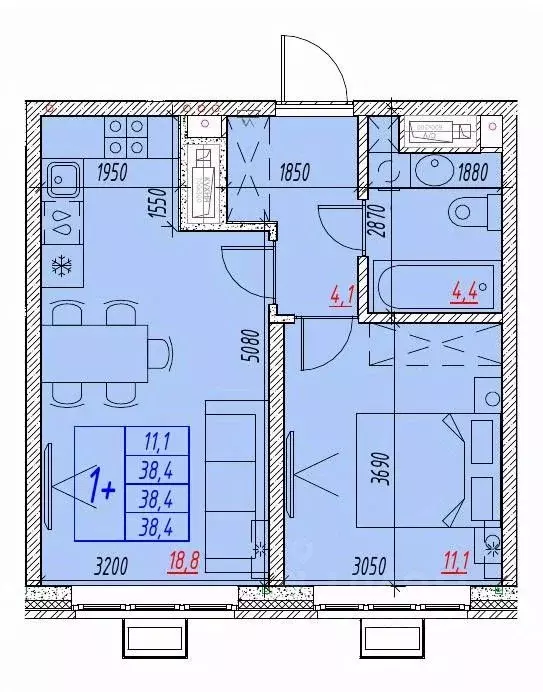 2-к кв. Астраханская область, Астрахань ул. Бэра, 29 (38.4 м) - Фото 1