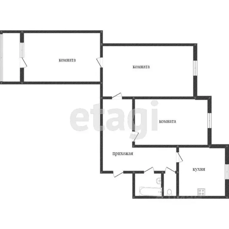 3-к кв. Ямало-Ненецкий АО, Новый Уренгой Восточный мкр, 2/1 (67.3 м) - Фото 2