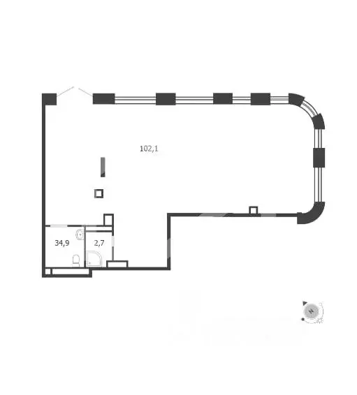 Торговая площадь в Москва наб. Марка Шагала, 11к1 (110 м) - Фото 1