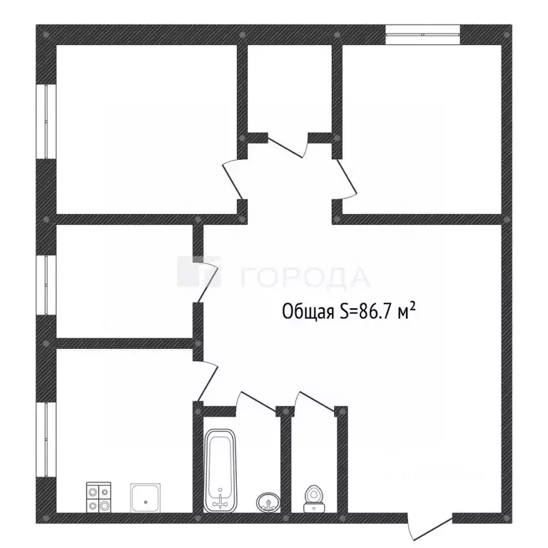 3-к кв. Алтайский край, Барнаул ул. Малахова, 150 (86.7 м) - Фото 1