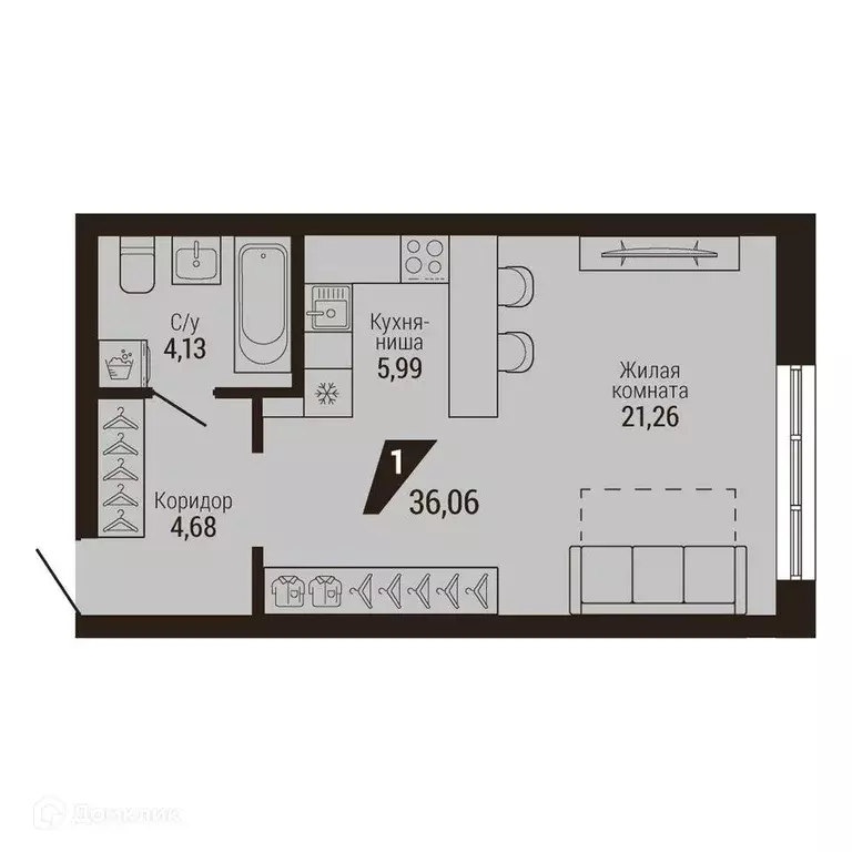 Продаётся квартира-студия, 36.1 м - Фото 0