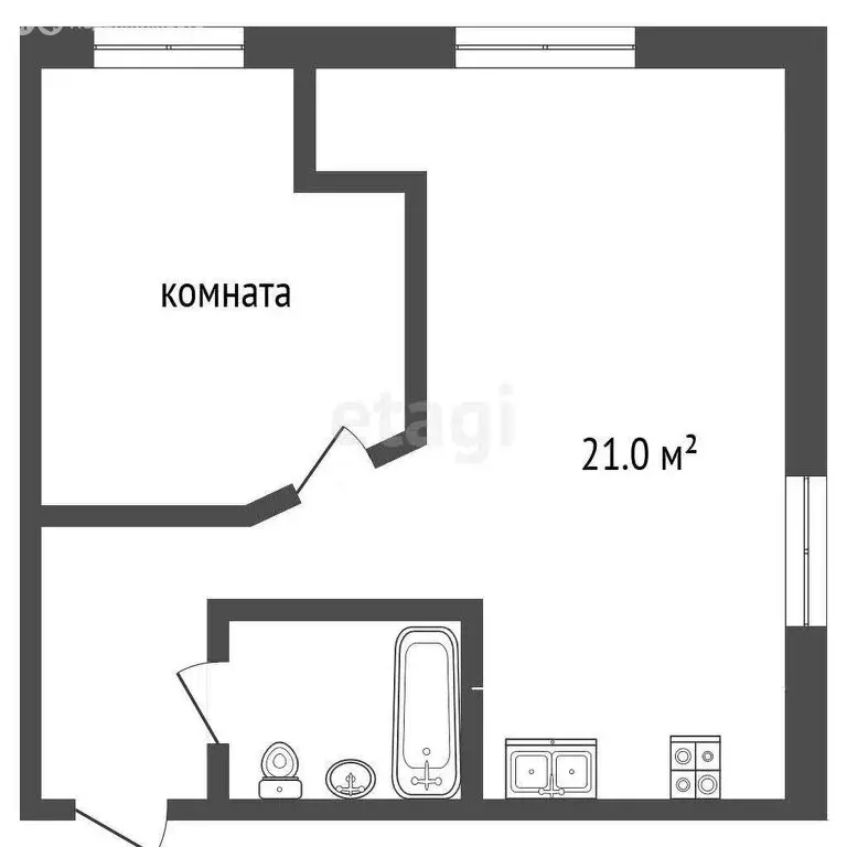2-комнатная квартира: Ижевск, Ленинградская улица, 23 (46.9 м) - Фото 1