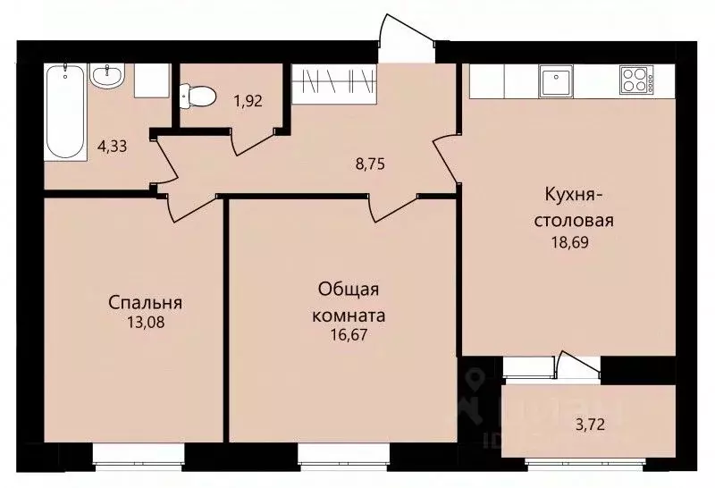 2-к кв. Мордовия, Саранск ул. Филатова, 11 (65.3 м) - Фото 0