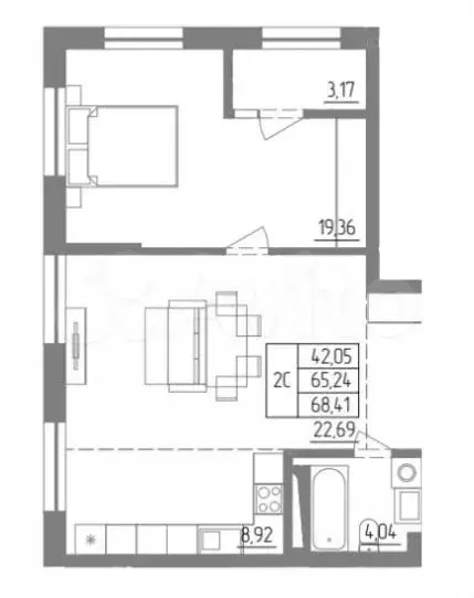 2-к. квартира, 70 м, 10/11 эт. - Фото 0