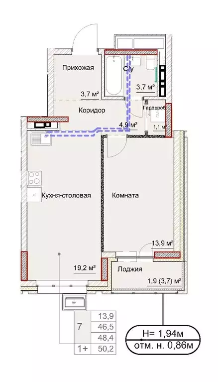 2-к кв. Удмуртия, Ижевск ул. Карла Либкнехта, 46 (48.2 м) - Фото 1