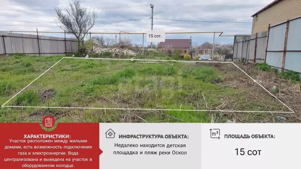Участок в Белгородская область, Валуйки ул. Москвича (15.0 сот.) - Фото 2