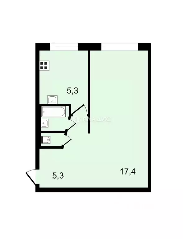 1-к кв. Санкт-Петербург Бассейная ул., 65 (31.1 м) - Фото 1