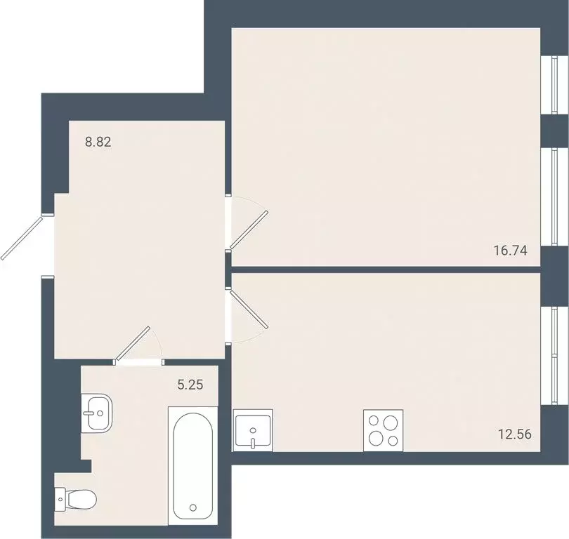 1-комнатная квартира: Батайск, улица Крупской, 5Б (43.4 м) - Фото 0