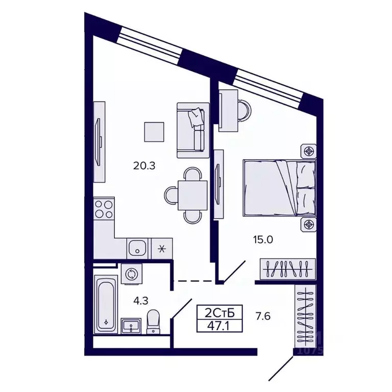 2-к кв. Хабаровский край, Хабаровск ул. Карла Маркса, 96/1 (47.14 м) - Фото 1