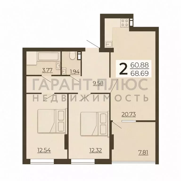 3-комнатная квартира: Липецк, улица Нестерова, 9 (68.7 м) - Фото 1