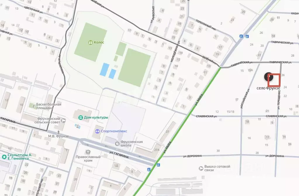 Участок в Крым, Сакский район, с. Фрунзе ул. Терещенко (10.0 сот.) - Фото 1