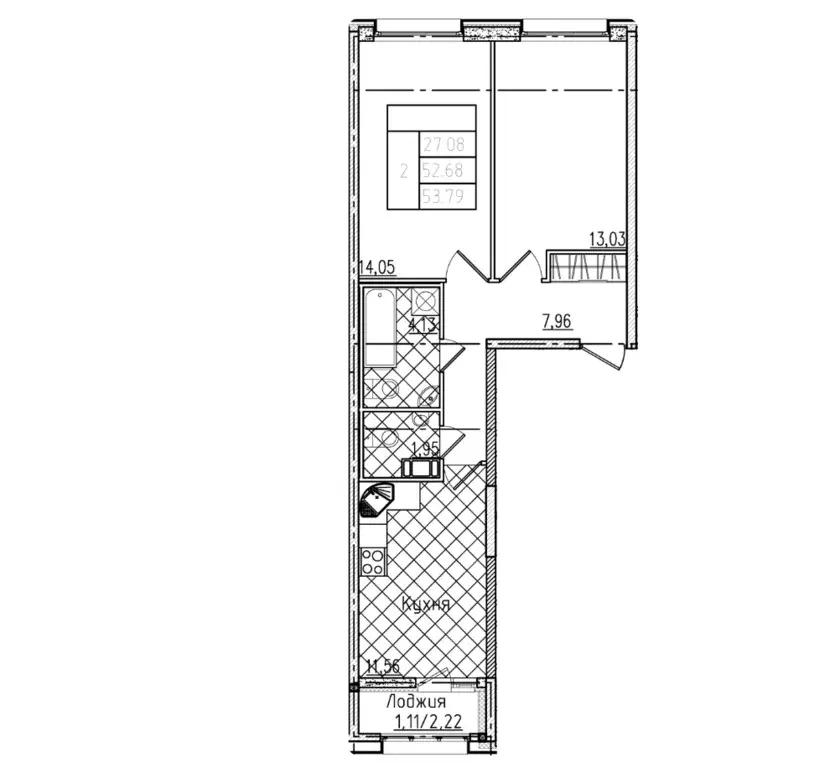 Продаётся 2-к квартира, 52.68 м - Фото 1