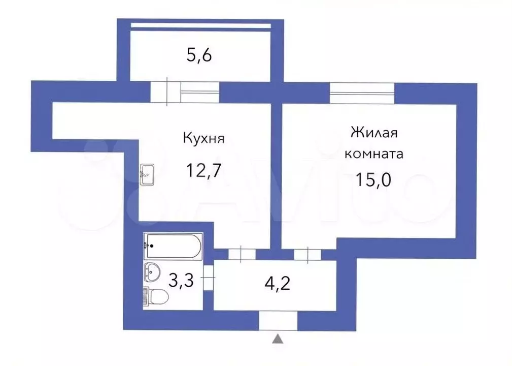 1-к. квартира, 40,8 м, 2/10 эт. - Фото 0