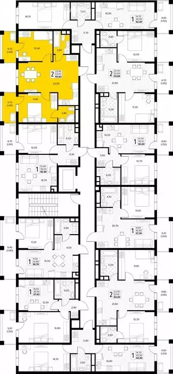 2-комнатная квартира: Сукко, жилой комплекс Кипарис (55.8 м) - Фото 1
