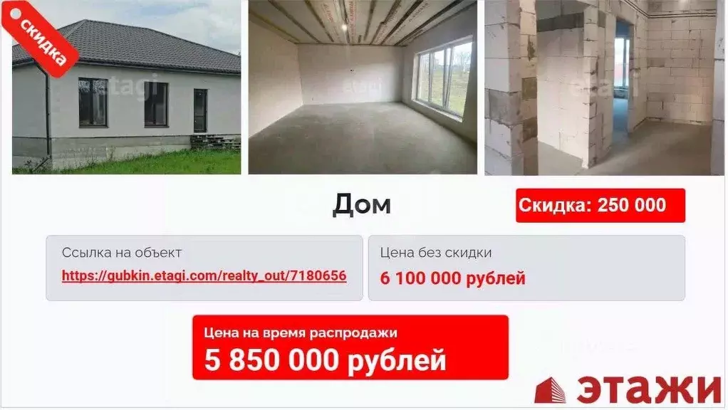 Дом в Белгородская область, Губкин Тенистая ул., 10 (133 м) - Фото 0