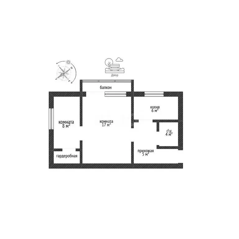 2-комнатная квартира: Майкоп, улица Ветеранов, 234 (44.8 м) - Фото 0