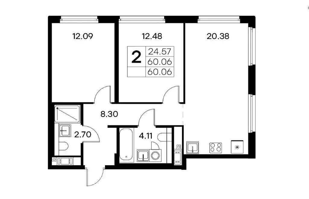 2-комнатная квартира: Санкт-Петербург, улица Челюскина, 6 (60 м) - Фото 0