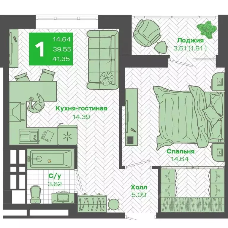 1-к кв. Приморский край, Владивосток Зеленый Бульвар 2 жилой комплекс ... - Фото 0