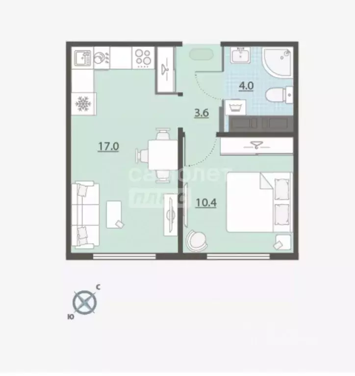 1-к кв. Свердловская область, Екатеринбург ул. Евгения Савкова, 23 ... - Фото 2