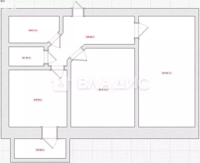 2-комнатная квартира: Смоленск, Краснинское шоссе, 32 (42.7 м) - Фото 1