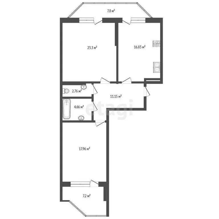 2-комнатная квартира: Анапа, улица Шевченко, 3 (91.66 м) - Фото 1
