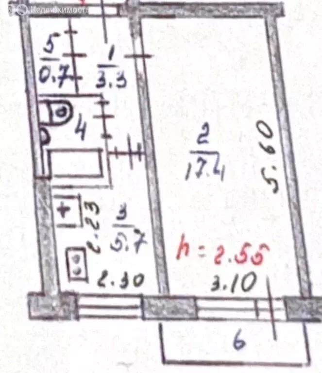 1-комнатная квартира: Новодвинск, улица Мира, 11 (31.2 м) - Фото 1