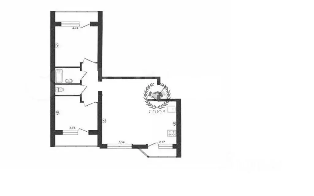 3-к кв. Калужская область, Калуга ул. Калужского Ополчения, 3 (74.7 м) - Фото 2