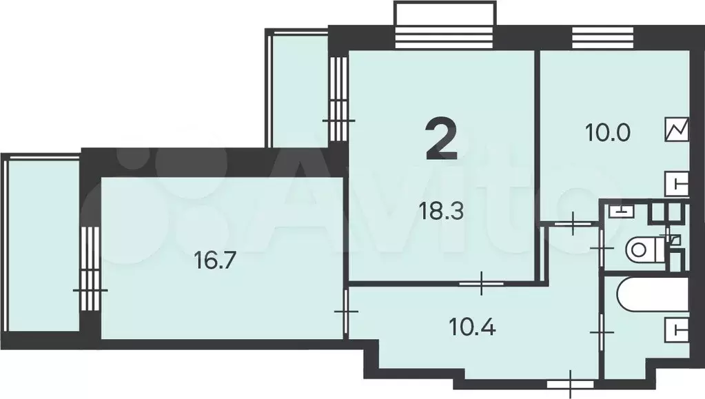Аукцион: 2-к. квартира, 60,3 м, 6/19 эт. - Фото 1