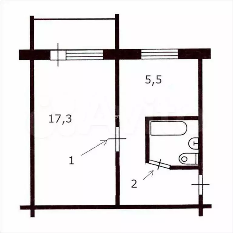 1-к. квартира, 36 м, 4/5 эт. - Фото 0