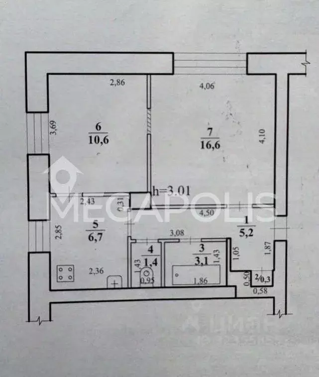 2-к кв. Забайкальский край, Чита пос. Восточный, Майская ул., 34 (43.9 ... - Фото 1