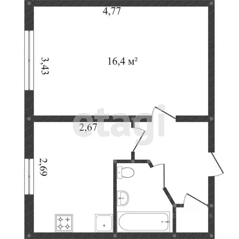 1-к кв. Калужская область, Калуга Анненки мкр, ул. Вишневского, 10 ... - Фото 2