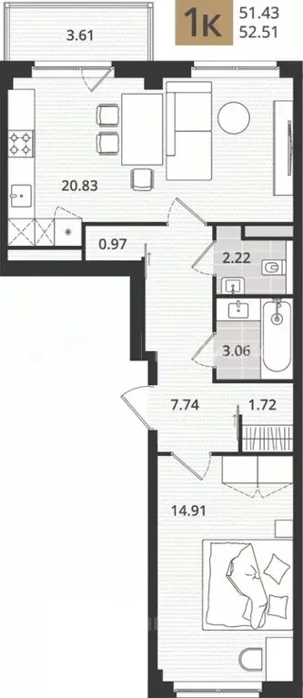 2-к кв. Архангельская область, Северодвинск Пионерская ул., 8 (51.4 м) - Фото 2
